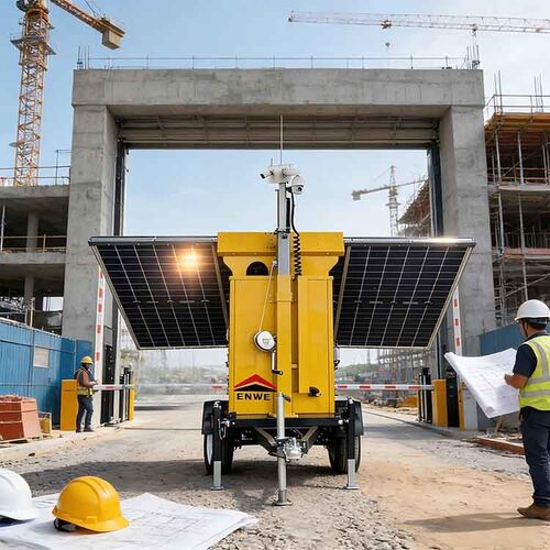 Latest company news about কাস্টমাইজযোগ্য রং সৌর প্যানেল ক্যামেরা সিসিটিভি ট্রেলার বড় সৌর নজরদারি ট্রেলার