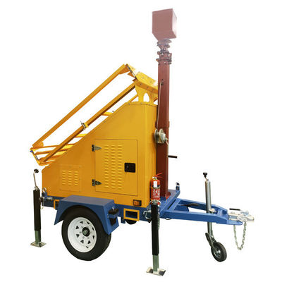 OEM সোলার প্যানেল মোবাইল সোলার ট্রেলার 6m 7m ম্যানুয়াল টেলিস্কোপিক মাস্ট সহ
