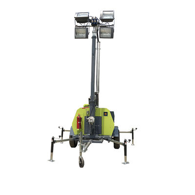 স্ট্রং ড্রাইভ মোবাইল ডিজেল লাইটিং টাওয়ার 220V / 50HZ খোলা গর্ত আলো জন্য