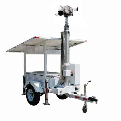 quality পার্কিং লট পর্যবেক্ষণের জন্য 2 * 420W সৌর প্যানেল সহ সিকিউরিটি ক্যামেরা ট্রেলার factory