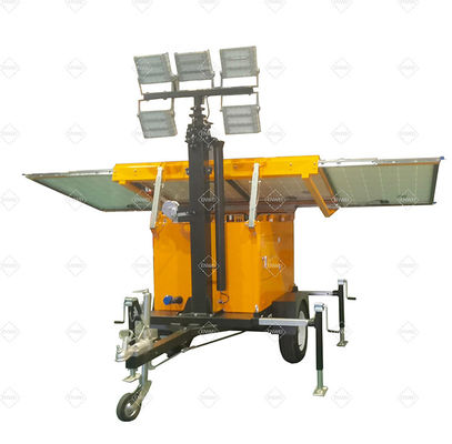 দূরবর্তী এলাকার আলো জন্য 3 * 460W সৌর প্যানেল সঙ্গে সৌর ফ্লাডলাইট আলো ট্রেলার