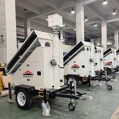 স্ব-চালিত সরবরাহ সৌর ক্যামেরা ট্রেলার গুদামজাতকরণ এবং লজিস্টিক পার্ক পর্যবেক্ষণের জন্য সৌর নিরাপত্তা ট্রেলার