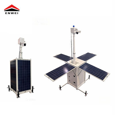 মোবাইল সিসিটিভি টাওয়ার র্যাপিড ডিপ্লয়িং সৌর সিসিটিভি টাওয়ার নির্মাণ সাইট নজরদারি জন্য চার 350W সৌর প্যানেল সঙ্গে
