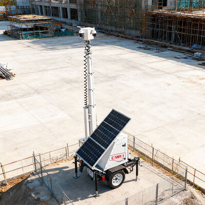 ৩০০ ওয়াট সৌর প্যানেল সহ বহিরঙ্গন প্রকল্পের জন্য মনিটরিং সিস্টেমের সাথে সৌর ক্যামেরা ট্রেলার