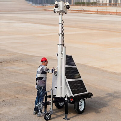 Outdoor Parking Mobile Solar Trailer High Mast Solar-Powered Camera Monitoring System